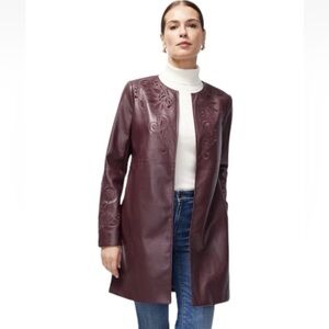 Chico's Deep Burgundy Leather Jacket